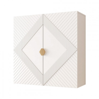 HMR - Modern White Hanging Wall Mounted Wine Cabinet with Storage