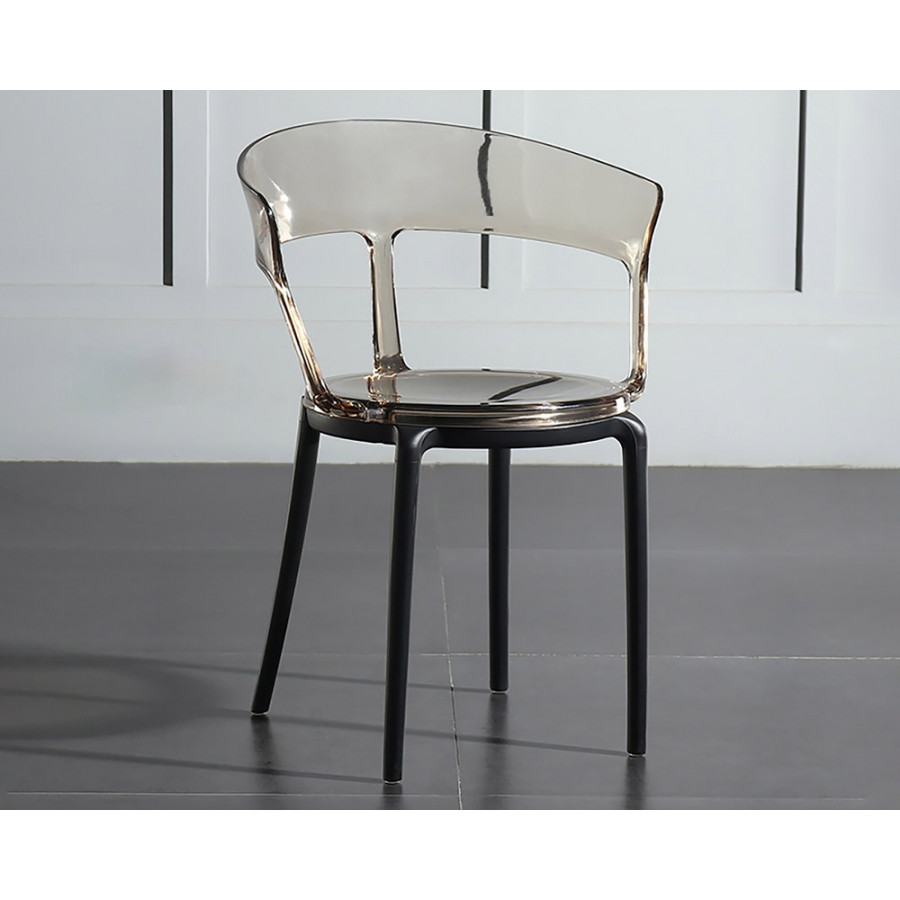 HMR Modern Acrylic Dining Chairs (Set of 8) - Amber