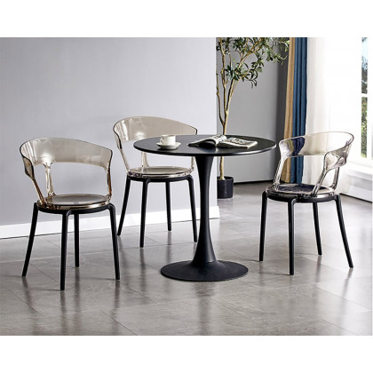 HMR Modern Acrylic Dining Chairs (Set of 8) - Amber