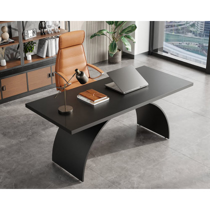 HMR Modern Rectangular Writing Desk & Office Desk Chair Set High Back - Black, 70.9"L x 31.5"W x 29.5"H
