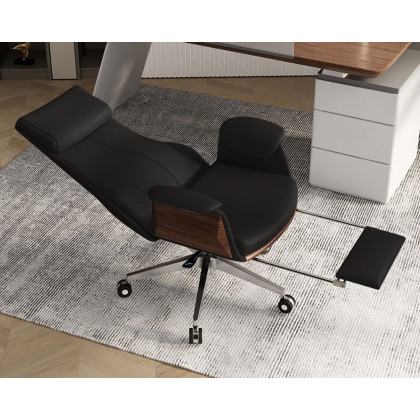 HMR Modern Rectangular Writing Desk & Office Desk Chair Set High Back - Black, 70.9"L x 31.5"W x 29.5"H