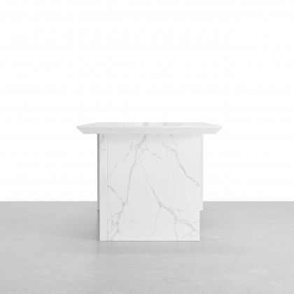 HMR Modern Home Office Desk with Movable File Cabinet - White, 70.9"