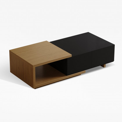 HMR Quoint Extendable TV Stand & Coffee Table Set - Black & Walnut, 1790mm-2550mm