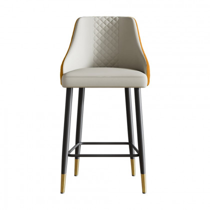HMR Diamic Series Modern Counter Stools with PU Leather Upholstery - Orange, 8-Pieces