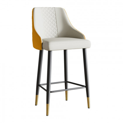 HMR Diamic Series Modern Counter Stools with PU Leather Upholstery - Orange, 8-Pieces