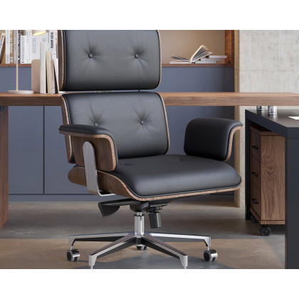 HMR Modern L-Shape Executive Desk & Office Chair Set - Black, 70.9"L x 70.9"W x 29.5"H, Right Hand