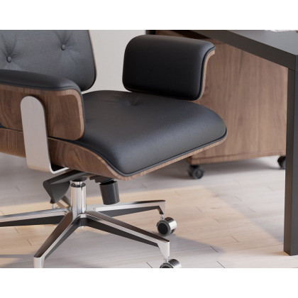HMR Modern L-Shape Executive Desk & Office Chair Set - Black, 70.9"L x 70.9"W x 29.5"H, Right Hand