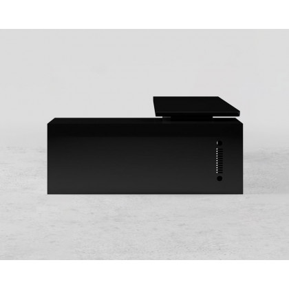 HMR Modern L-Shape Executive Desk & Office Chair Set - Black, 70.9"L x 70.9"W x 29.5"H, Right Hand