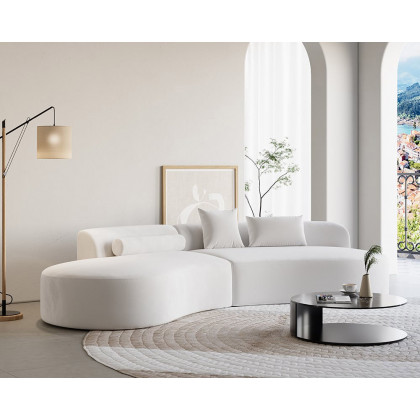 HMR - 109" 2-Piece Curved Sectional Sofa with Pillows