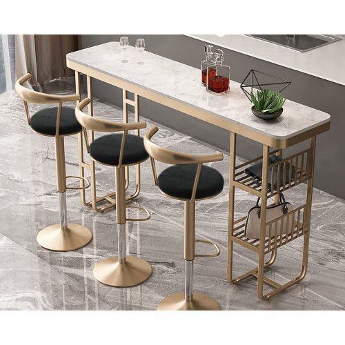HMR Modern Adjustable Swivel Bar Stools with Velvet Upholstery (Set of 2) - Black