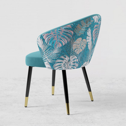 HMR Modern Dining Chairs with Velvet Upholstery - Greenish Blue, 2-Pieces