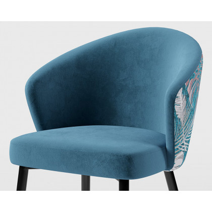 HMR Modern Dining Chairs with Velvet Upholstery - Blue, 8-Pieces