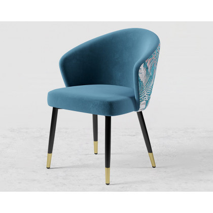HMR Modern Dining Chairs with Velvet Upholstery - Blue, 8-Pieces
