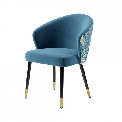 HMR Modern Dining Chairs with Velvet Upholstery - Blue, 8-Pieces