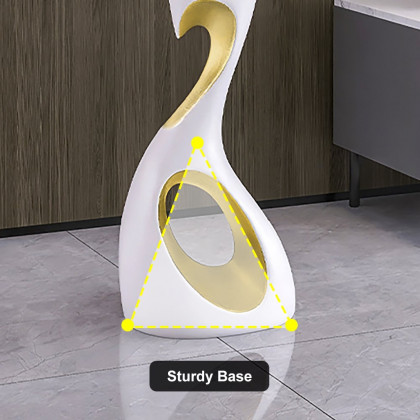 HMR - Art Figurine Resin Gold Side Table with Tray Top