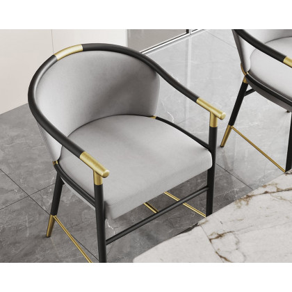 HMR Craines Series Modern Dining Chairs with Velvet Upholstery - Gray, Set of 2