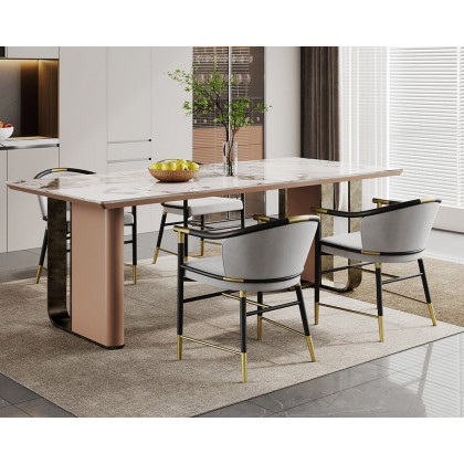 HMR Craines Series Modern Dining Chairs with Velvet Upholstery - Gray, Set of 2