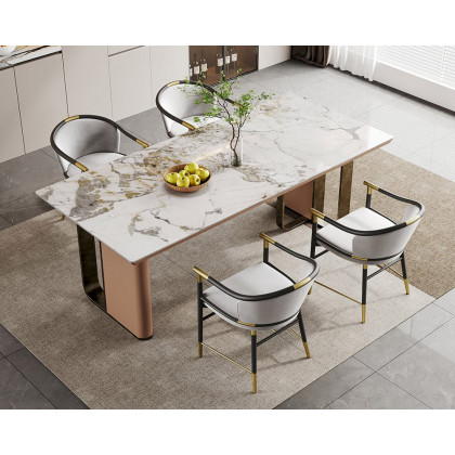 HMR Craines Series Modern Dining Chairs with Velvet Upholstery - Gray, Set of 2
