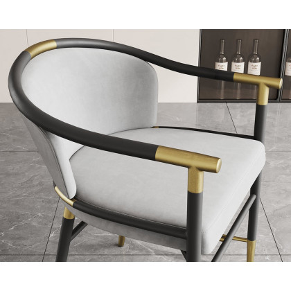 HMR Craines Series Modern Dining Chairs with Velvet Upholstery - Gray, Set of 2