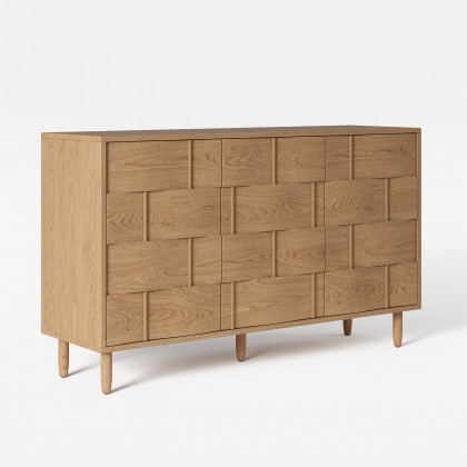HMR - 60"W Sideboard Kitchen Buffet Table with 3 Doors & 2 Shelves