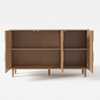 HMR - 60"W Sideboard Kitchen Buffet Table with 3 Doors & 2 Shelves