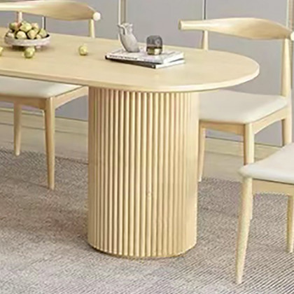 HMR Japandi Style Oval Wood Dining Table - Natural 78.7" (Seats 6-8 People)