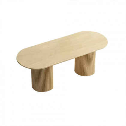 HMR Japandi Style Oval Wood Dining Table - Natural 78.7" (Seats 6-8 People)