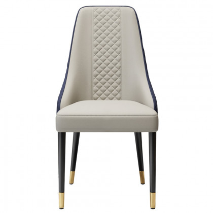HMR Diamic Series Modern Faux Leather Dining Chairs with Upholstery - Blue, 2-Pieces