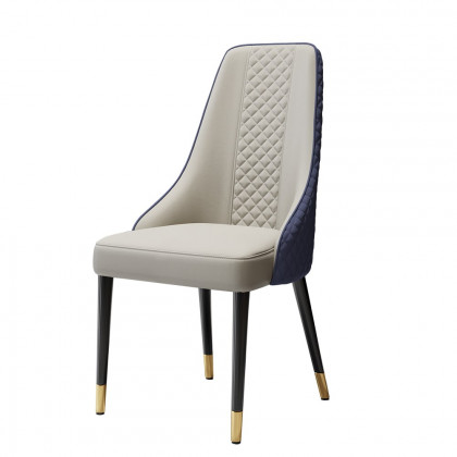 HMR Diamic Series Modern Faux Leather Dining Chairs with Upholstery - Blue, 2-Pieces