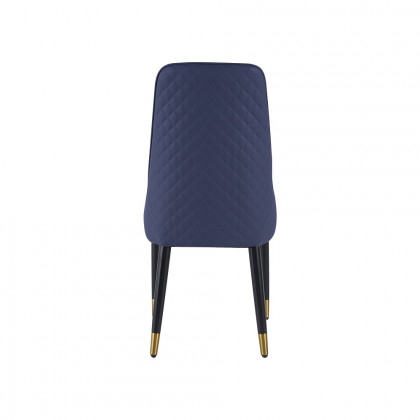HMR Diamic Series Modern Faux Leather Dining Chairs with Upholstery - Blue, 2-Pieces