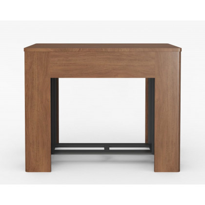 HMR - 20"-118" Country Rectangle Folding Rubber Wood Dining Table Walnut Seats 10-12