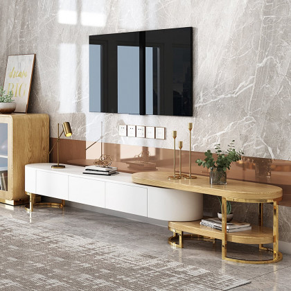 HMR - Nesnesis Extendable TV Stand & Lift-top Coffee Table Set