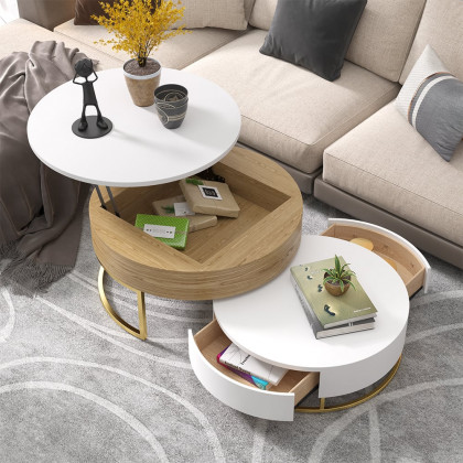 HMR - Nesnesis Extendable TV Stand & Lift-top Coffee Table Set