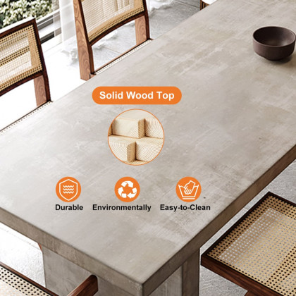 HMR Upoak Series Farmhouse Rectangle Wood Dining Table - Gray, 63"L x 27.6"W x 29.5"H