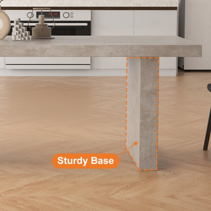 HMR Upoak Series Farmhouse Rectangle Wood Dining Table - Gray, 63"L x 27.6"W x 29.5"H
