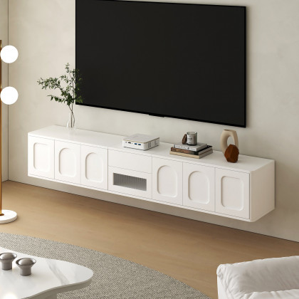 HMR - 69.3" Floating White TV Stand for Projector