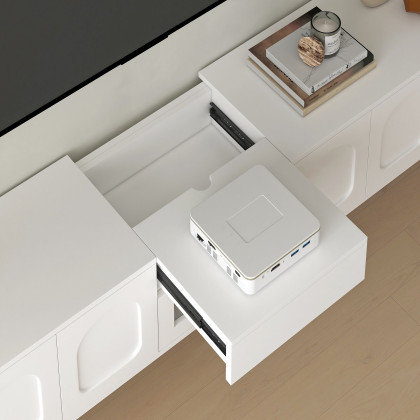 HMR - 69.3" Floating White TV Stand for Projector