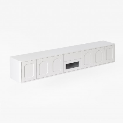 HMR - 69.3" Floating White TV Stand for Projector