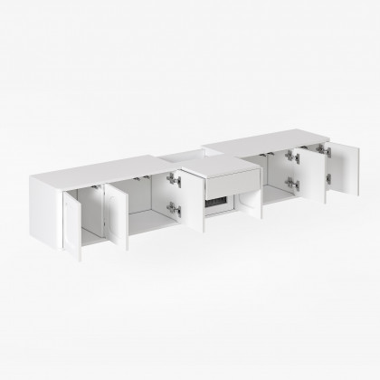 HMR - 69.3" Floating White TV Stand for Projector