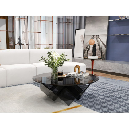 HMR - 120" Modern White Curved Sectional Floor Sofa Velvet Upholstery for Living Room