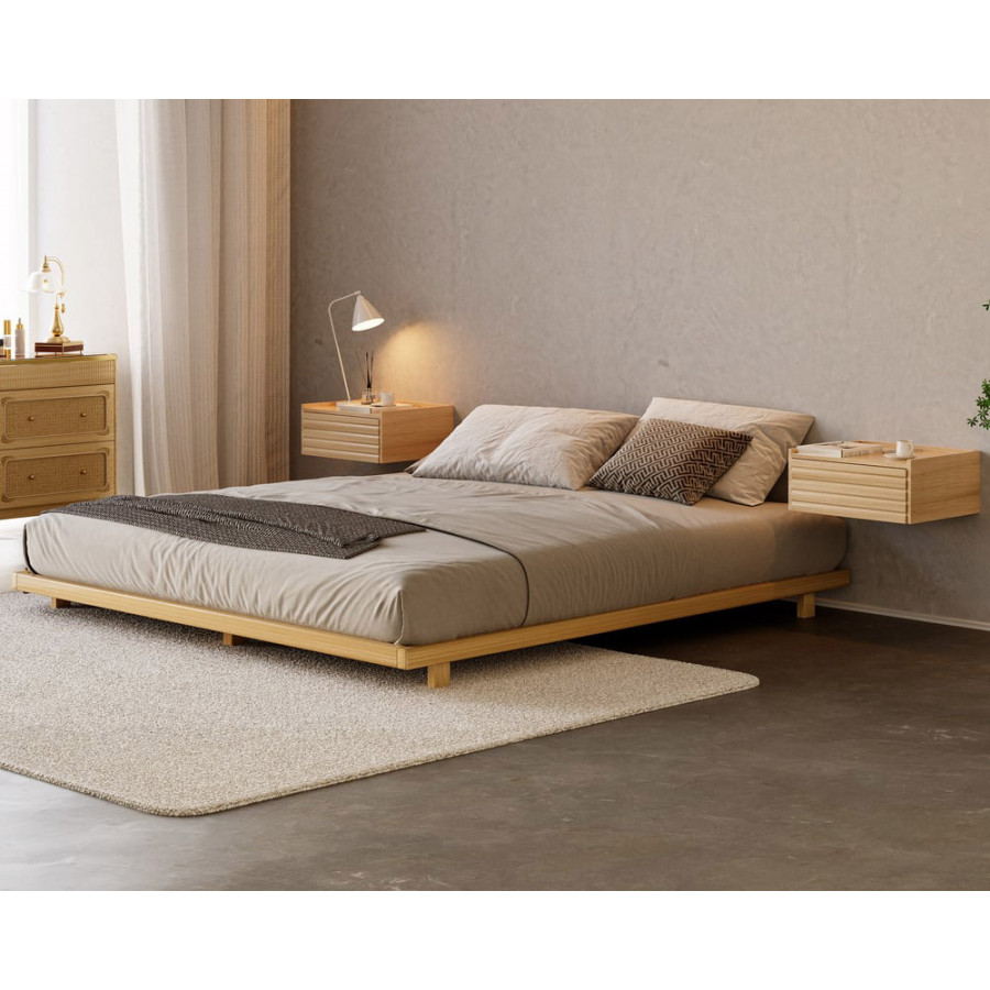 HMR Japanese Style Floor Bed - Natural, King