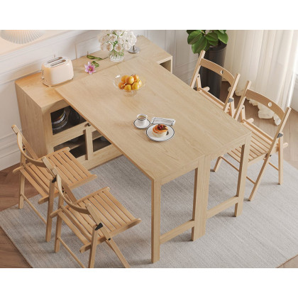 HMR Farmhouse Extendable Wood Sideboards and Cabinets with Ample Storage - Natural