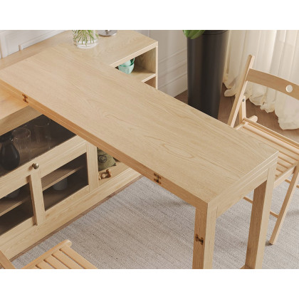 HMR Farmhouse Extendable Wood Sideboards and Cabinets with Ample Storage - Natural