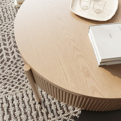HMR - Round Lift Top Nesting Natural Coffee Table Set(24"-30")