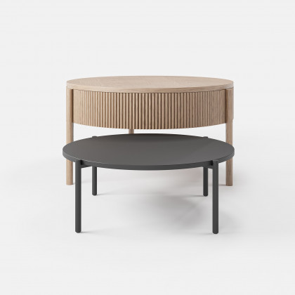 HMR - Round Lift Top Nesting Natural Coffee Table Set(24"-30")