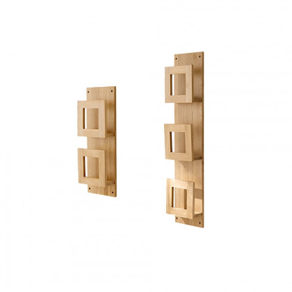 HMR - 2-Piece Wooden Wall Mounted Display Shelves Magazine Racks
