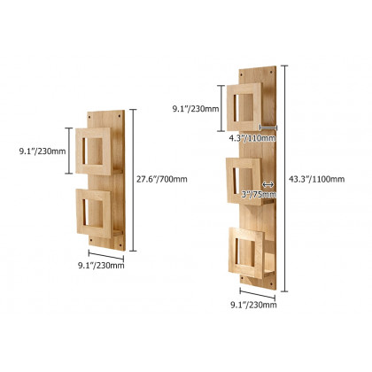 HMR - 2-Piece Wooden Wall Mounted Display Shelves Magazine Racks