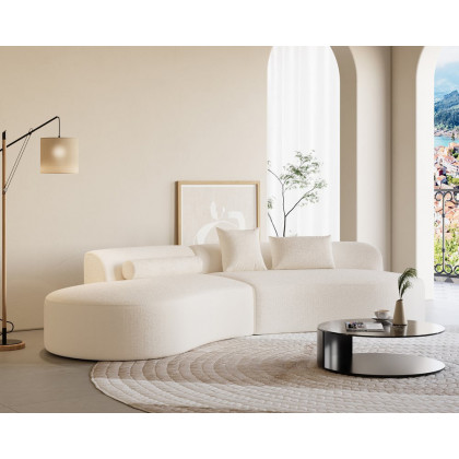 HMR - 109" 2-Piece Curved Sectional Sofa with Pillows
