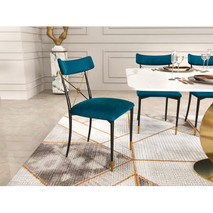 HMR - 71.3" Modern Style Rectangle Sintered Stone Dining Table Seats 6-8 People