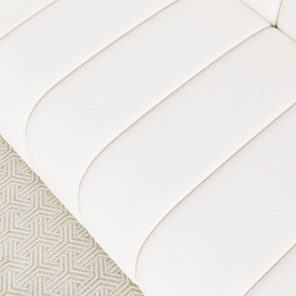 HMR Modern 3-Seater Sofa with Corduroy Upholstered - Off-White